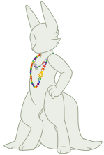 Crescent Beaded Necklace - Rainbow - A