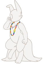 Crescent Beaded Necklace - Rainbow - B