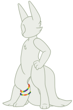 Crescent Beaded Anklet - Rainbow - A